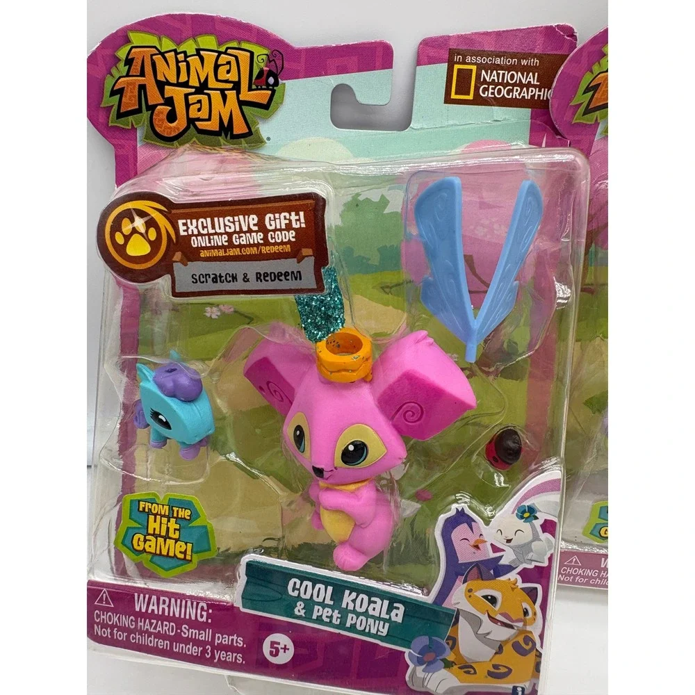 Animal Jam Mini Figures Lot 2-Pack Cool Koala Pony Posh Raccoon Kitty NIB 2016